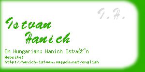 istvan hanich business card